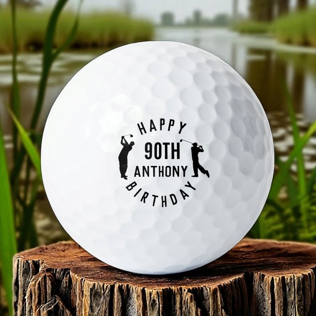 Birthday Golfer Funny 90. Happy Vater Golf Balls Golfball (Von Creator hochgeladen)