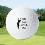 Birthday Golfer Funny 90. Happy Vater Par Spaß Golfball<br><div class="desc">Auf Par seit 1933. 70. Geburtstag. Ideal für Vater,  Großvater,  Stiefvater. Golfer Geschenkidee. Personalisieren Sie es mit einem Jahr.</div>