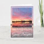 Birthday Grand Daughter, stunning Pink Sunrise. Karte<br><div class="desc">Happy Birthday card for Grand Daughter,  stunning pink and purple sunrise reflected on water. Text Says: Happy Birthday to my lovely Grand Daughter.</div>