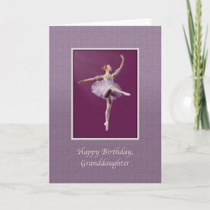 Birthday, Granddaughter, Ballerina in Purple Karte