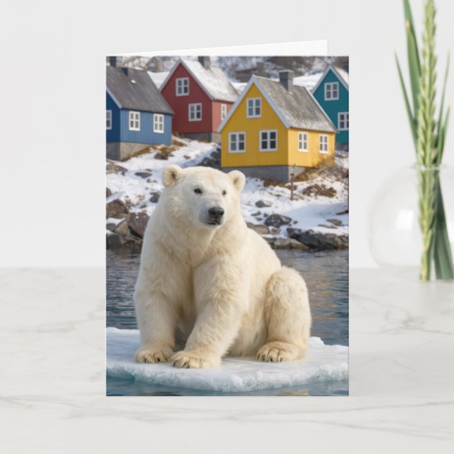 Birthday Greenland Polar Bear On an Ice Floe Karte (Vorderseite)