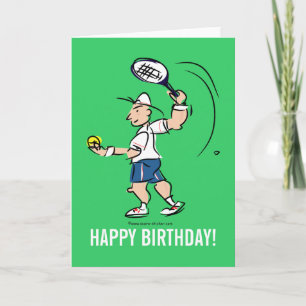 Birthday greeting card for tennis player karte