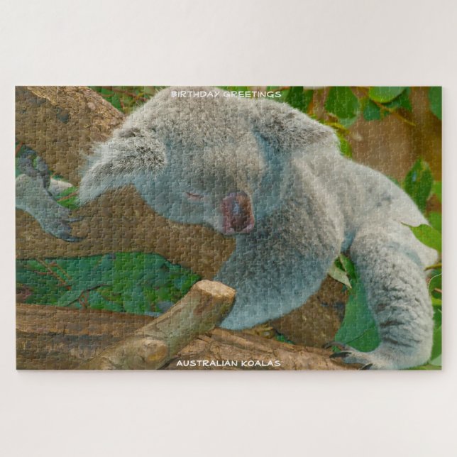 Birthday Greetings Australian Koalas Puzzle (Horizontal)