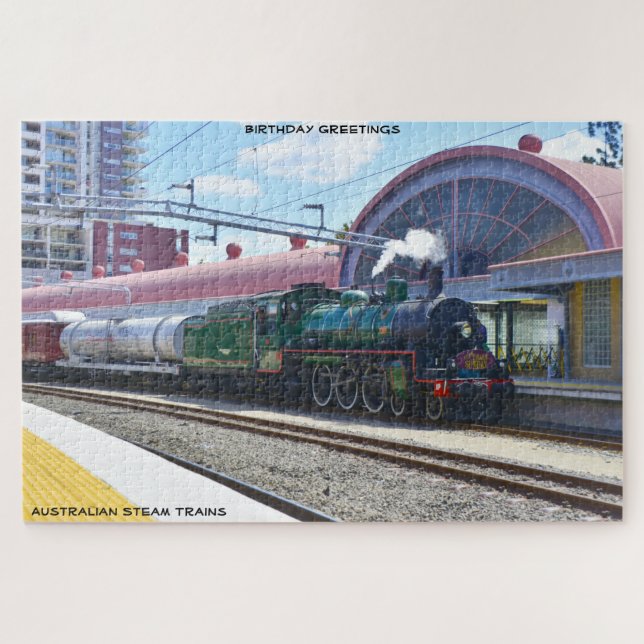 Birthday Greetings Australian Steam Trains Puzzle (Horizontal)