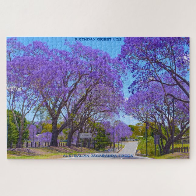 Birthday Greetings Jacaranda Trees Australien Puzzle (Horizontal)
