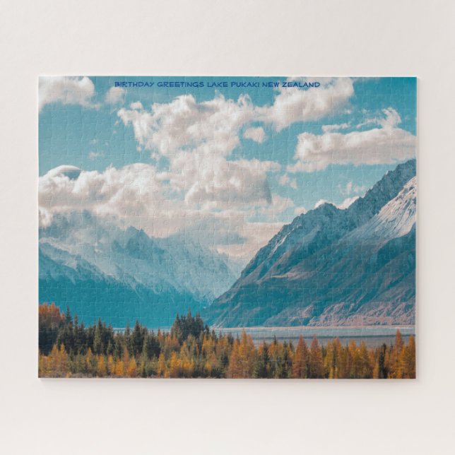 Birthday Greetings Lake Pukaki Neuseeland Puzzle (Horizontal)