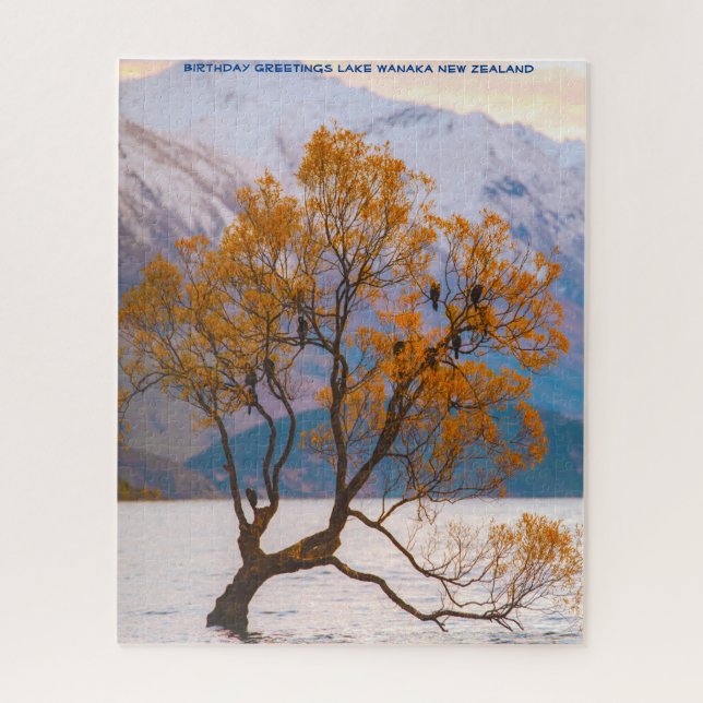 Birthday Greetings Lake Wanaka Neuseeland Puzzle (Vertikal)