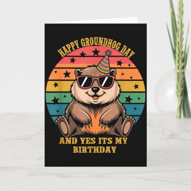 Birthday Happy Groundhog Day Lovers Boys Girls Wom Karte (Vorderseite)