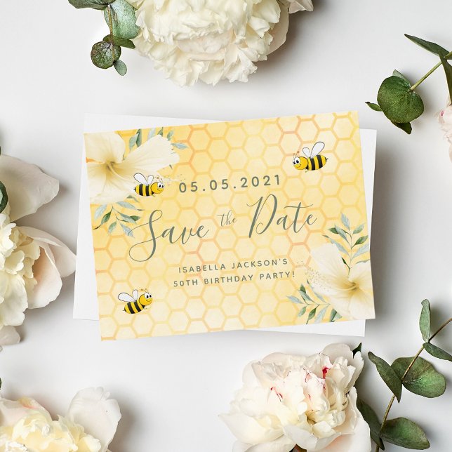 Birthday Happy Hummeln Party Save the Date Postkarte (Von Creator hochgeladen)