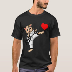 Birthday Heart Geburtstag Grüße Cat Karate Judo T-Shirt