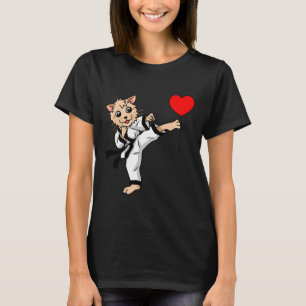 Birthday Heart Geburtstag Grüße Cat Karate Judo T-Shirt