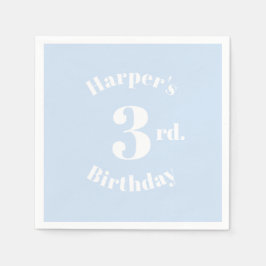 Birthday hellblauer Individuelle Name und Nummer Serviette