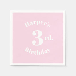 Birthday hellrosa Individuelle Name und Zahlenpapi Serviette