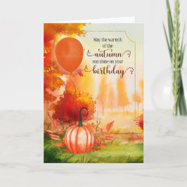 Birthday Herbst Saison Herbst Pumpkin und Ballon Karte