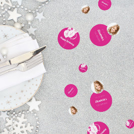 Birthday Hot rosa weißen Ballons Foto Girl Konfetti