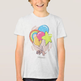 Birthday Hund Floating Balloons Niedlich Tri-Blend Shirt
