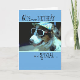 Birthday Hund in Sonnenbrille, humorvoll Karte