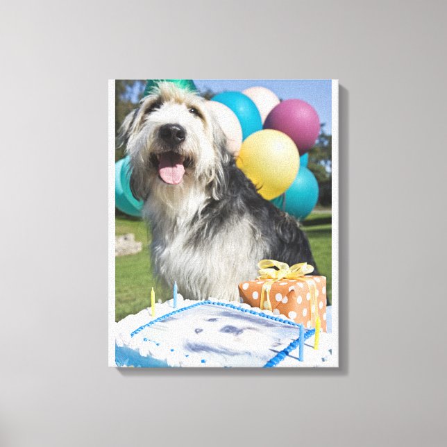 Birthday Hund Leinwanddruck (Vorderseite)