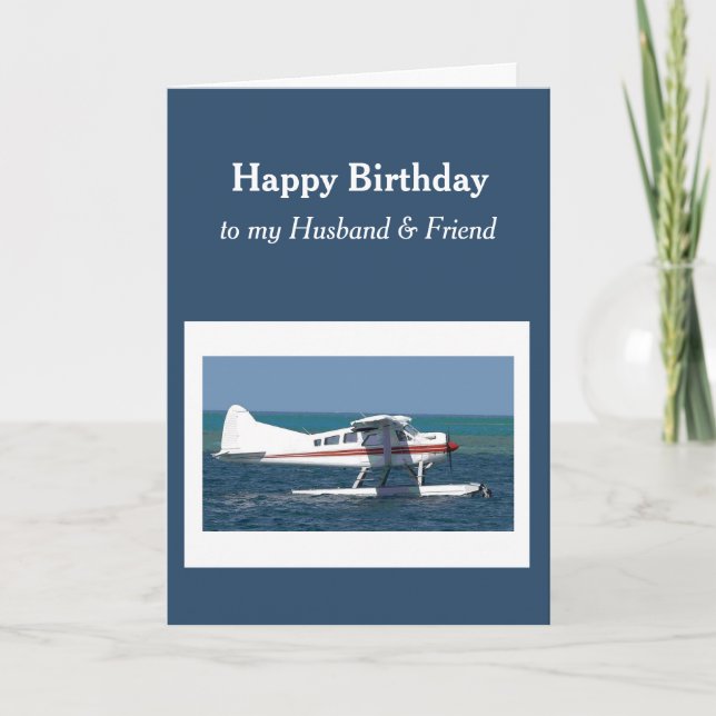 Birthday Husband Friend Small Bush Flugzeug Card Karte (Vorderseite)