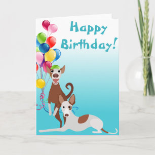 Birthday Ibizan Hound Hund Tier mit Balloons Karte