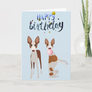 Birthday Ibizan Hound Hund Tierblase Gum Karte