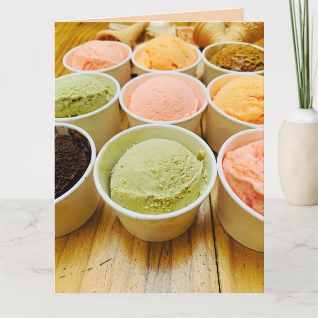 BIRTHDAY ICE CREAM FUNNY GREETING CARD KARTE (Vorderseite)