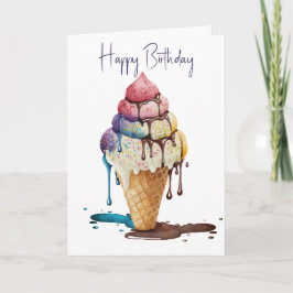 Birthday Ice Creme Cone Karte