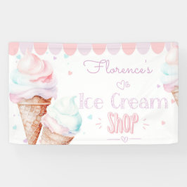 Birthday Ice creme shop pastellrosa Banner