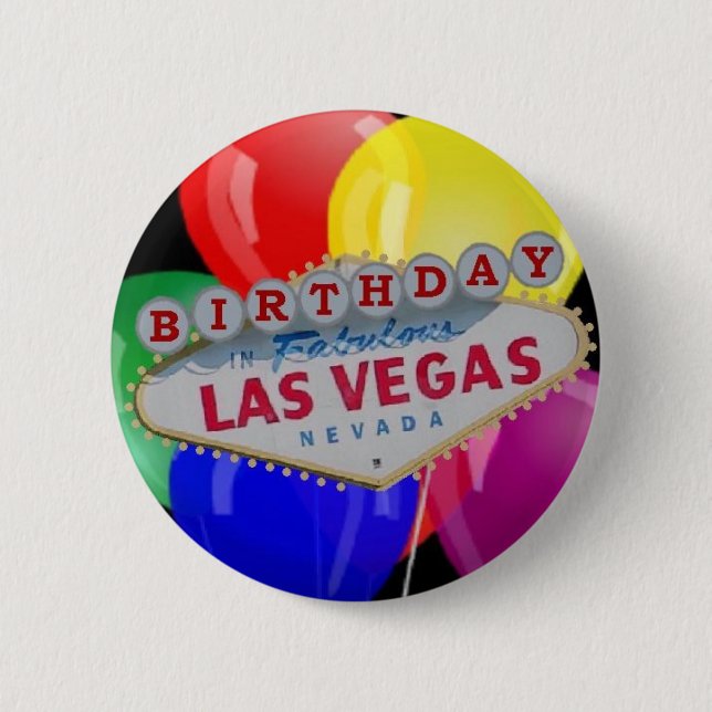 Birthday IN Fabulous Las Vegas Button - Lounge (Vorderseite)