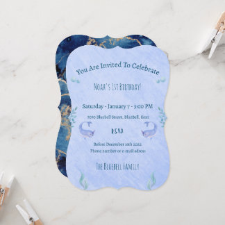 Birthday Invitation (12,7 x 17,8 cm) - Ocean Theme Einladung