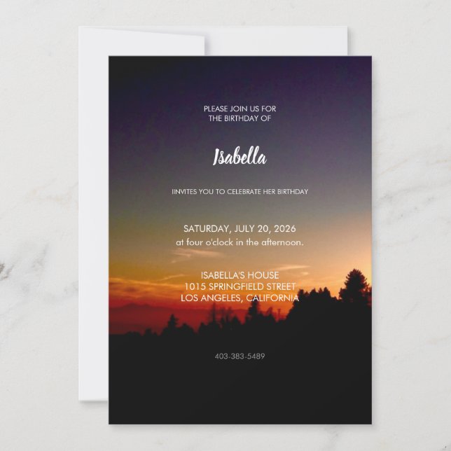 Birthday Invitation Einladung (Vorderseite)