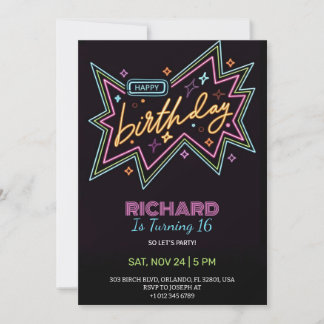 Birthday invitation in retro theme  einladung