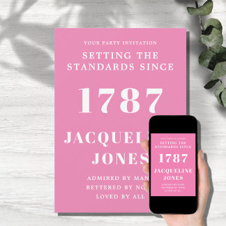 Birthday Invitation Pink And White Einladung