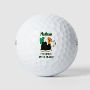 Birthday Irish Flag Beer Cheer Golfball