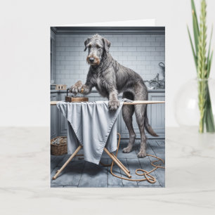 Birthday Irish Wolfhound Ironing Karte