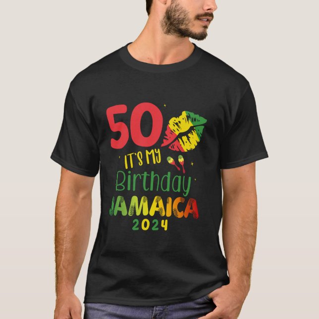 Birthday Jamaica Girl 50th Birthday 2024 Jamaica T T-Shirt (Vorderseite)