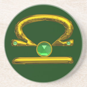 BIRTHDAY JEWEL Emerald, Gold und Green Sandstein Untersetzer