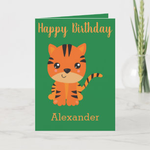 Birthday-Jungen-Tigerkarte Karte