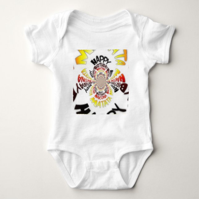 Birthday Kaleidoskop Art Print Baby Strampler (Vorderseite)