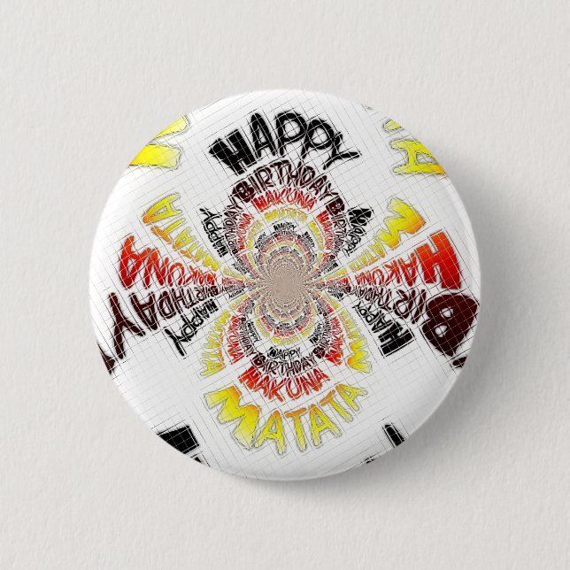 Birthday Kaleidoskop Art Print Button (Vorderseite)