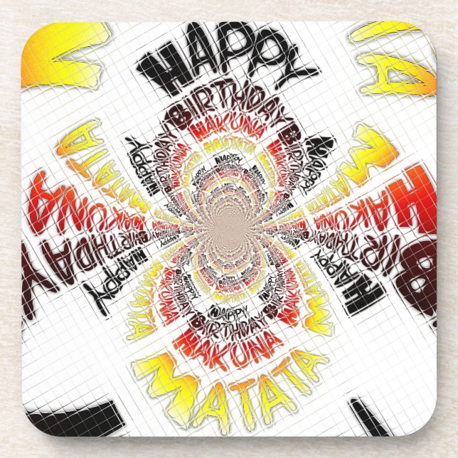 Birthday Kaleidoskop Art Print Getränkeuntersetzer (Vorderseite)