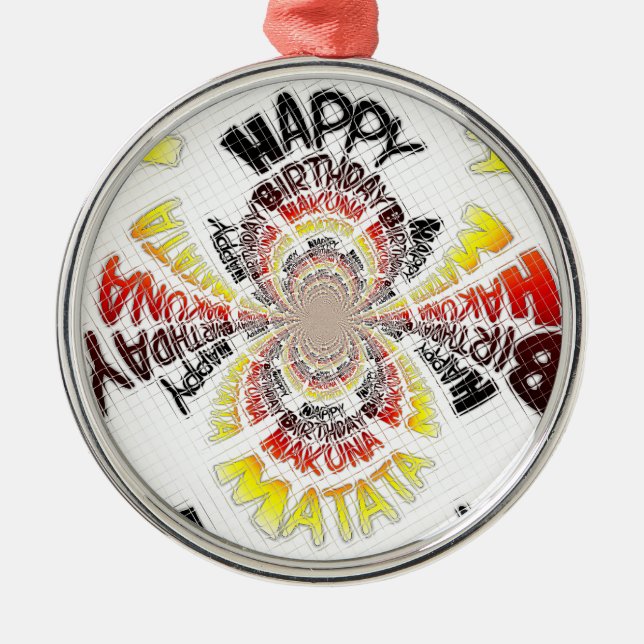 Birthday Kaleidoskop Art Print Ornament Aus Metall (Vorne)