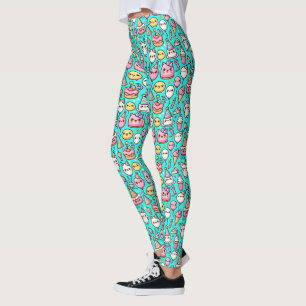 Birthday Kawaii Pattern Leggings