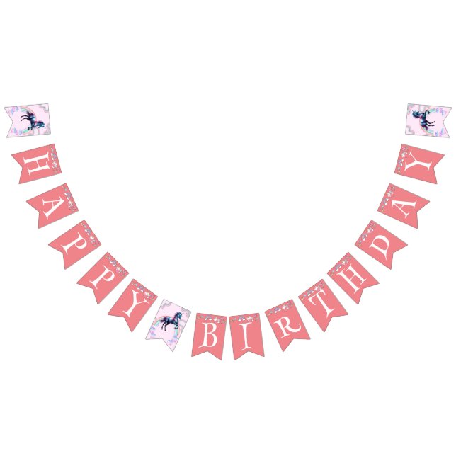 Birthday Kawaii Regenbogen Einhorn Galaxie Party Wimpelkette (Alle)