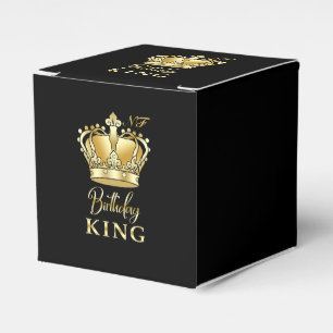 Birthday King Gold Crown Royal Monogram Luxe Geschenkschachtel