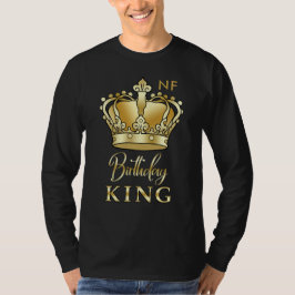 Birthday King Gold Crown Royal Monogram Luxe T-Shirt