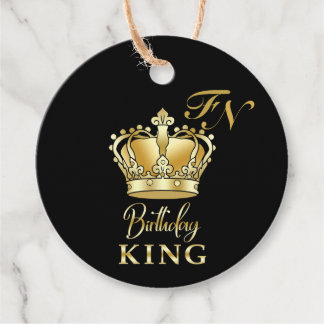 Birthday King Gold Crown Royal Monogram Luxury Geschenkanhänger