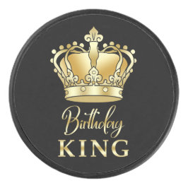 Birthday King Gold Crown Royal Queen Luxury Eishockey Puck