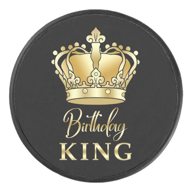 Birthday King Gold Crown Royal Queen Luxury Eishockey Puck (Vorderseite)