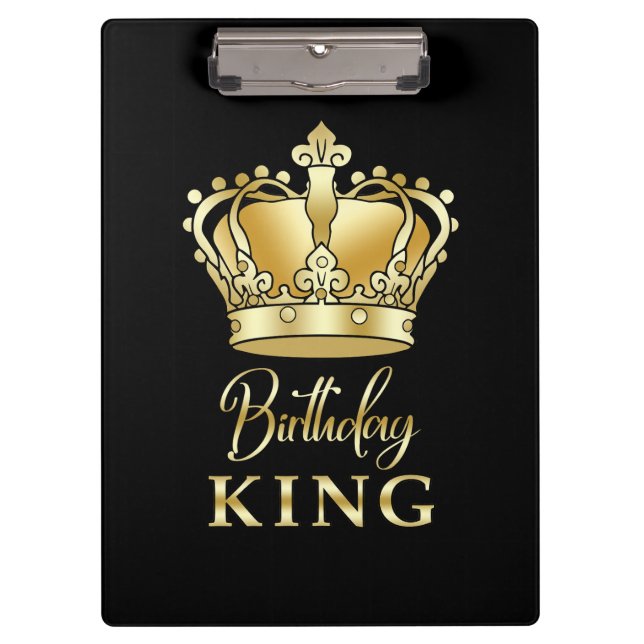 Birthday King Gold Crown Royal Queen Luxury Klemmbrett (Vorderseite)